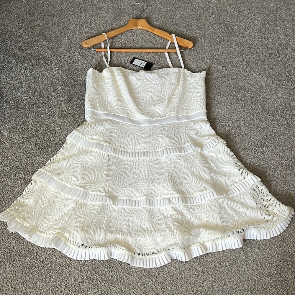 White Lace Tiered Cocktail Dress
